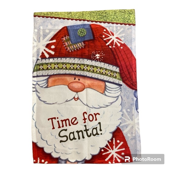 Time for Santa Garden Flag - Picture 1 of 4